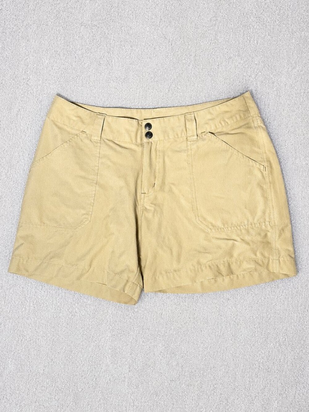 Patagonia Borderless Hiking Shorts Women's 10 Khaki Stretch Travel Gorpcore